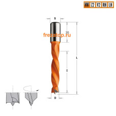 309.050.12 CMT Сверло с твердосплавной напайкой для присадочного станка 5x43x70 Z=2+2 хвостовик S=10