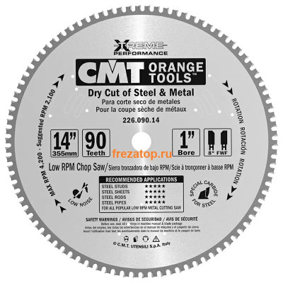 226.090.14M CMT Диск пильный 355x30x2,2/1,8 0° 8° прямой с фаской зуб Z=90