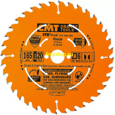 272.165.36H CMT Диск пильный 165x20(+15,87)x1,7/1,1 20° 10° косой зуб + 8° угол заточки Z=36