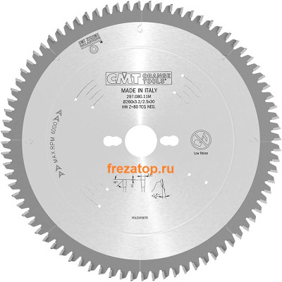 297.080.11M CMT Диск пильный 260x30x2,8/2,2 -6° прямой-трапеция зуб Z=80