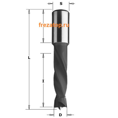 308.060.11 CMT Сверло с твердосплавной напайкой для присадочного станка 6x30x57,5 Z=2+2 хвостовик S=10x20 правое вращение