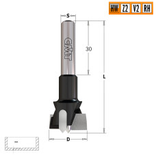 392.250.11 CMT Сверло чашечное с твердосплавной напайкой 25x60 Z=2+2 хвостовик S=8 правое вращение