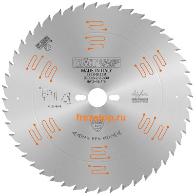 285.648.12M CMT Диск пильный 300x30x3,2/2,2 15° 10° косой зуб Z=48