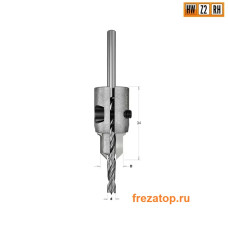 521.312.11A CMT Сверло с зенкером и ограничителем 45°с твердосплавной напайкой Z2  хвостовик S=8  D 