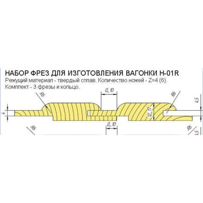 Фрезы для радиусной евровагонки H-01R