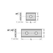 80358835 Ceratizit нож твердосплавный 48,3x12x1,5 KCR08 2 грани CTK ST 2 отверстия