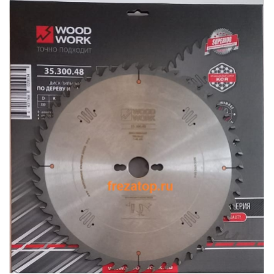 Диск пильный универсальный SUPERIOR 300*3.2*30H*48T A=15º ATB Woodwork 35.300.48