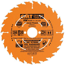 271.184.24M CMT Диск пильный 184x30x1,7/1,1 Z=24 +20° косой зуб 8°/10°