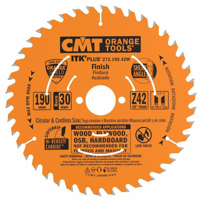 272.190.42M CMT Диск пильный 190x30(+20+16)x1,7/1,1 18° 10° ATB + 8° SHEAR Z=42
