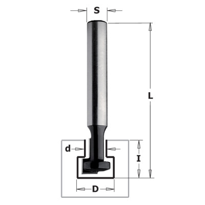 K950-095 CMT Фреза концевая (Т-образный паз) S=8 D=4,8/9,5x11x48