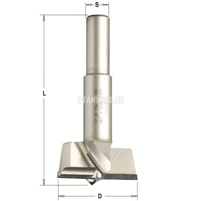 317.150.61 CMT Сверло чашечное алмазное 15x10x26 d=15 I= L=57,5 Z=2+2 правое вращение