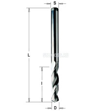 363.025.11 CMT Сверло твердосплавное для присадочного станка 2,5x27x55 Z=2 хвостовик S=2,5 правое вр