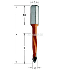 367.080.11 CMT Сверло с твердосплавной напайкой для присадочного станка 8x30x56 Z=2 хвостовик S=8x20