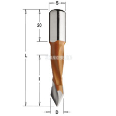 375.050.11 CMT Сверло с твердосплавной напайкой для присадочного станка 5x40x70 Z=2 хвостовик S=10x2