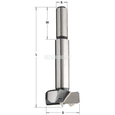 512.151.31 CMT Сверло чашечное легированная сталь 15x90 Z=2+2 хвостовик S=10x30 правое вращение