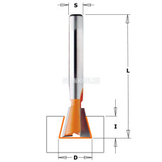 718.060.11 CMT Фреза ласточкин хвост 7,5гр. монолитная D раб.=6x8 хвостовик S=6