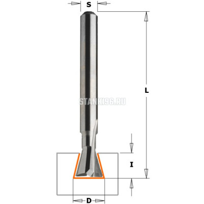 Фреза концевая ласточкин хвост 18гр. монолитная S=6 D=7,9x6 HOFFMANN W2 RH CMT PRO 718.0806