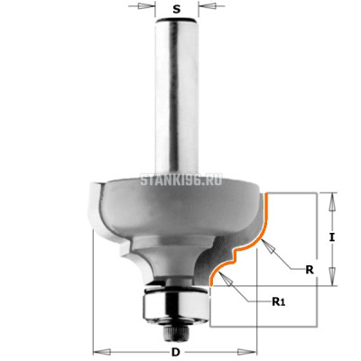 CMT PRO 944.3518 Фреза концевая калевочная классика с нижним подшипником S8 D35 I18,5 L60