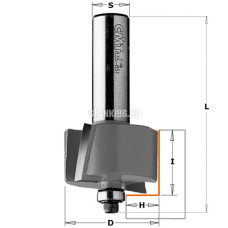 Фреза концевая четвертная с нижним подшипником S8 D31,7 I12,7 L57 CMT PRO 935.3213