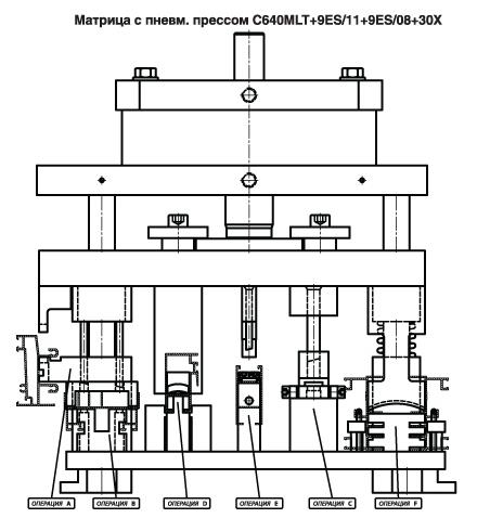 Пресс матрица с прессом С640MLT+9ES/11+9ES/08+30X